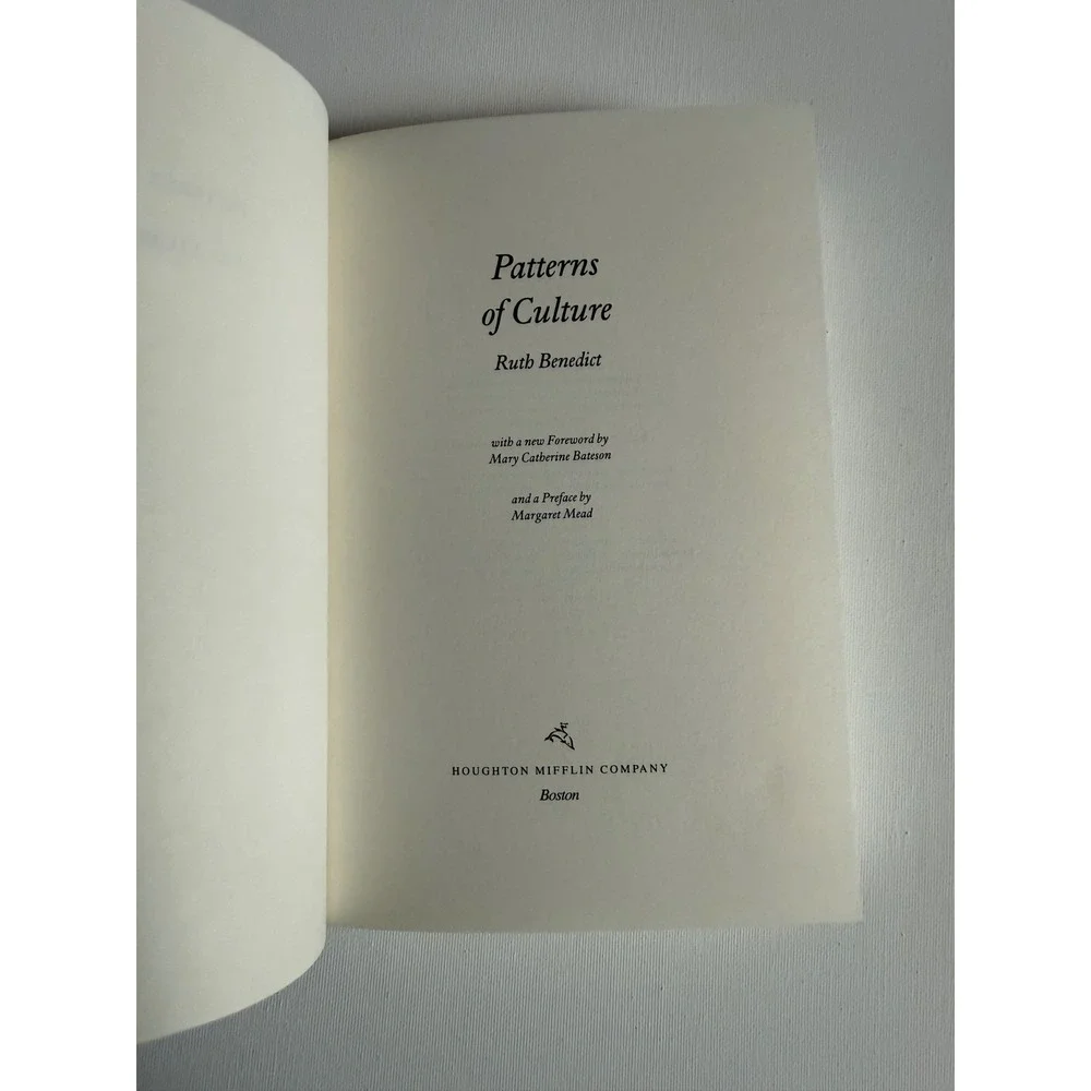 Patterns of Culture Ruth Benedict Anthropology Book Margaret Mead Foreword 1989